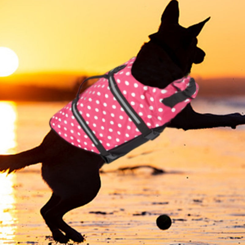 Adjustable Dog Life Jacket with Reflective Strips & Handle
