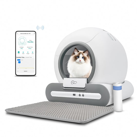 Self-Cleaning Cat Litter Box - Smart App Control & Safety Sensors