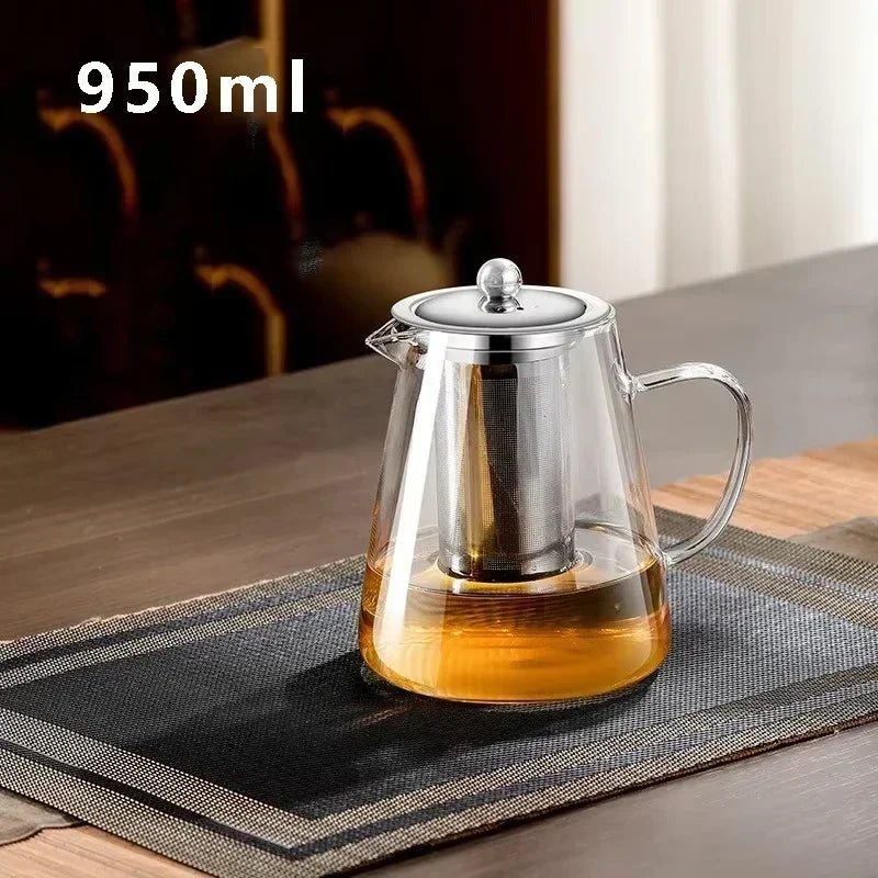 Heat Resistant Glass Teapot with Stainless Steel Infuser