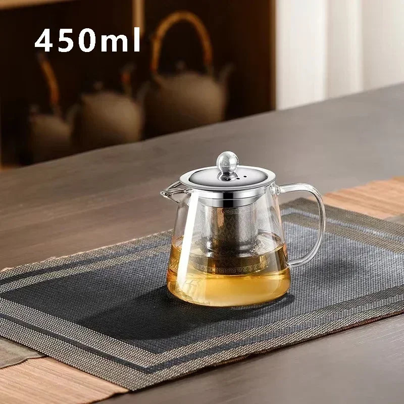 Heat Resistant Glass Teapot with Stainless Steel Infuser