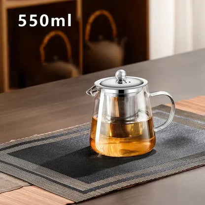 Heat Resistant Glass Teapot with Stainless Steel Infuser