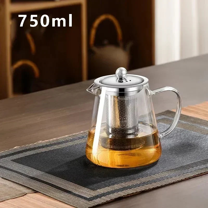 Heat Resistant Glass Teapot with Stainless Steel Infuser