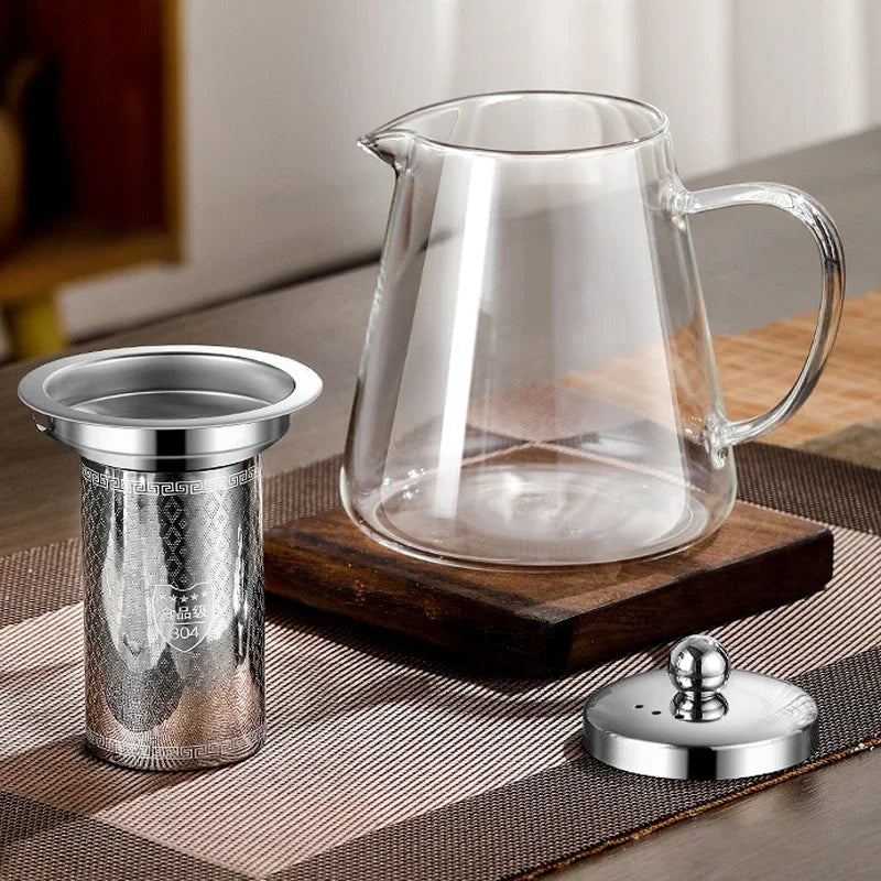 Heat Resistant Glass Teapot with Stainless Steel Infuser