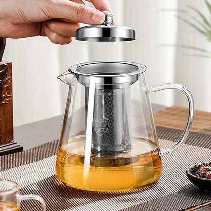 Heat Resistant Glass Teapot with Stainless Steel Infuser