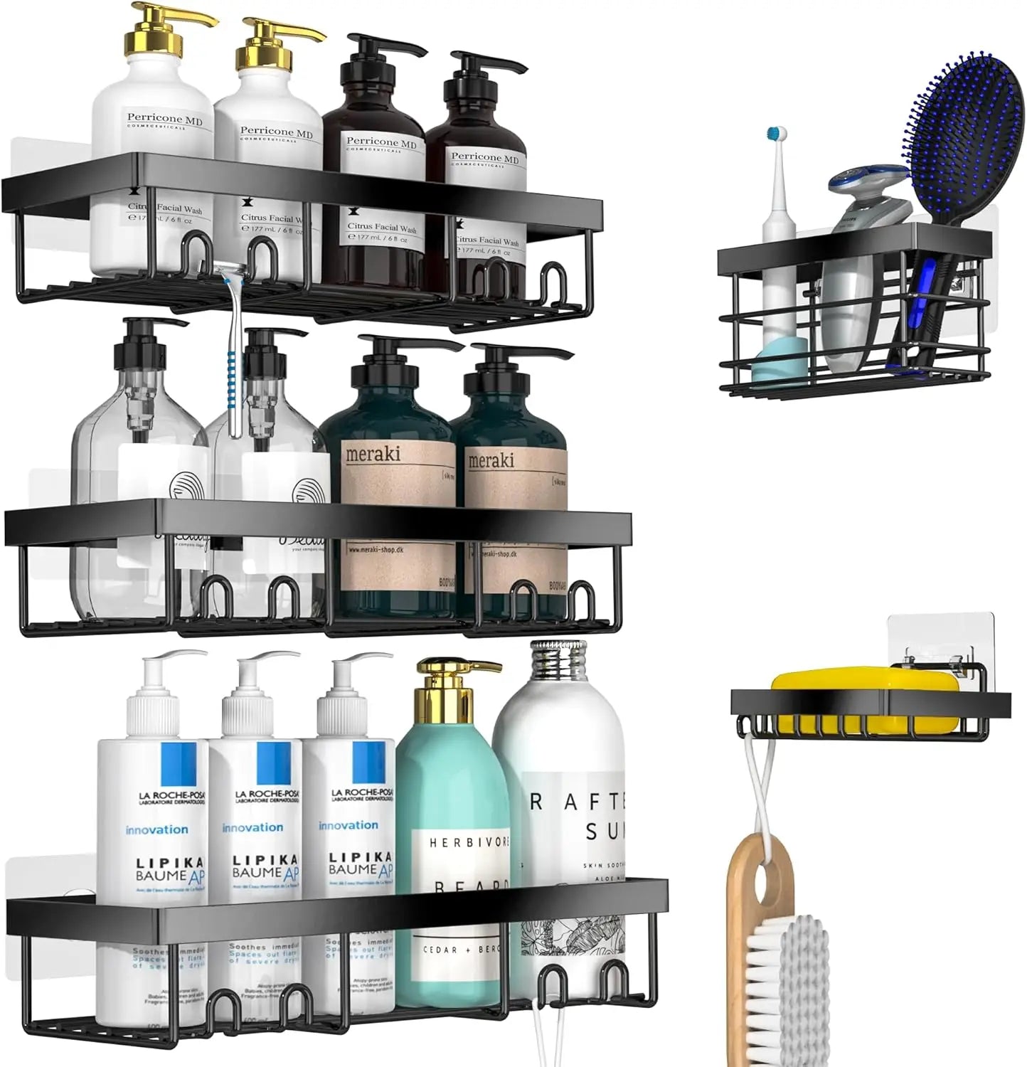 Shower Caddy Organizer - 5 Pack Bathroom/Kitchen/RV Storage