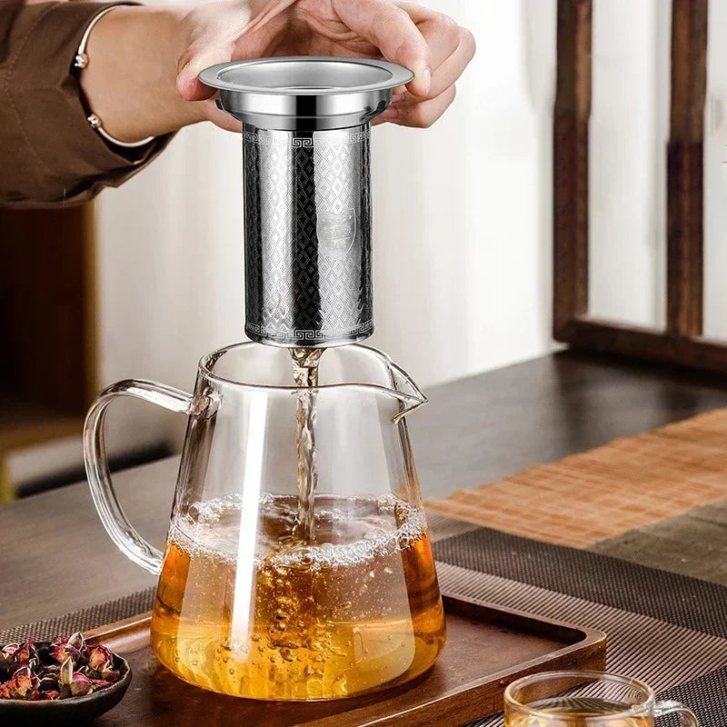 Heat Resistant Glass Teapot with Stainless Steel Infuser