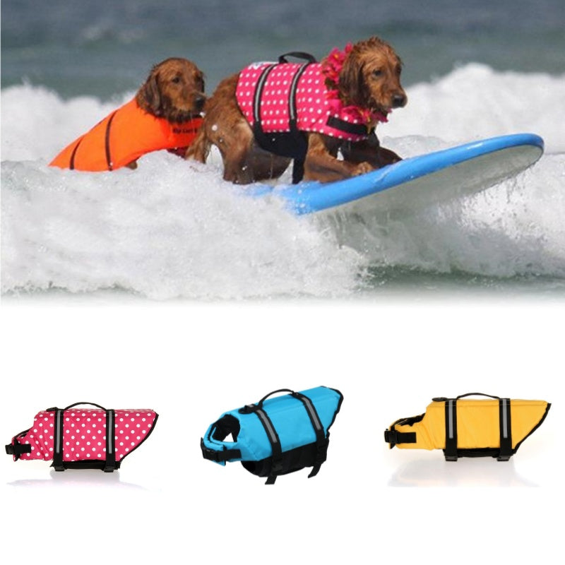 Adjustable Dog Life Jacket with Reflective Strips & Handle